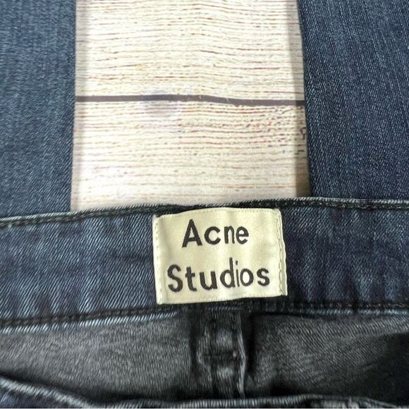 Acne Studios Skin 5 Deep Skinny Jeans Dark Wash Mid Rise Stretch Ankle Womens 29 - Picture 6 of 11